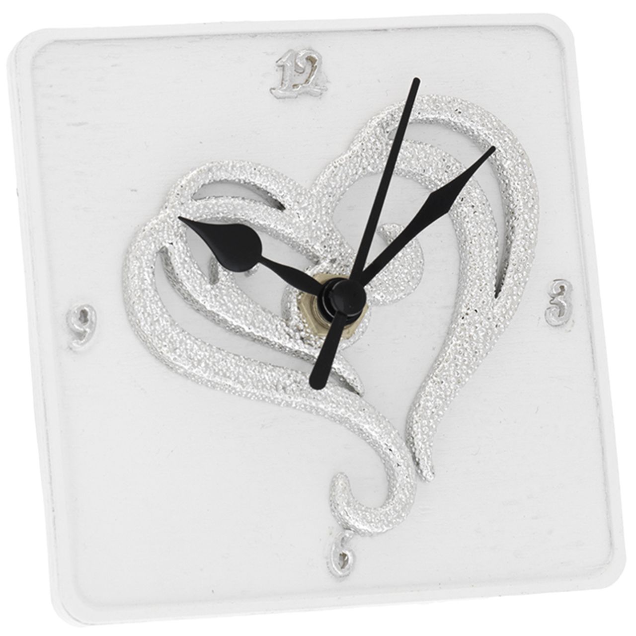OROLOGIO DA TAVOLO 10x10 DECORO CUORE
